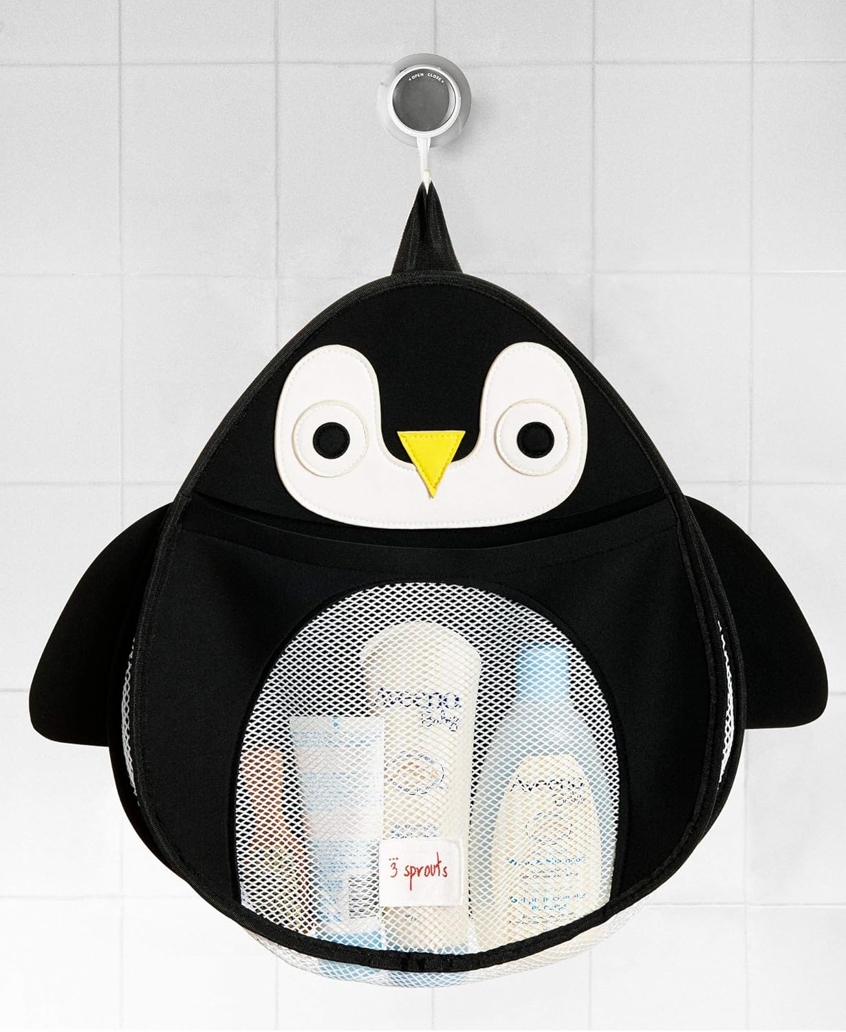 3 Sprouts Baby Bath Toy Bag for Bath Toys - Penguin - Image 2