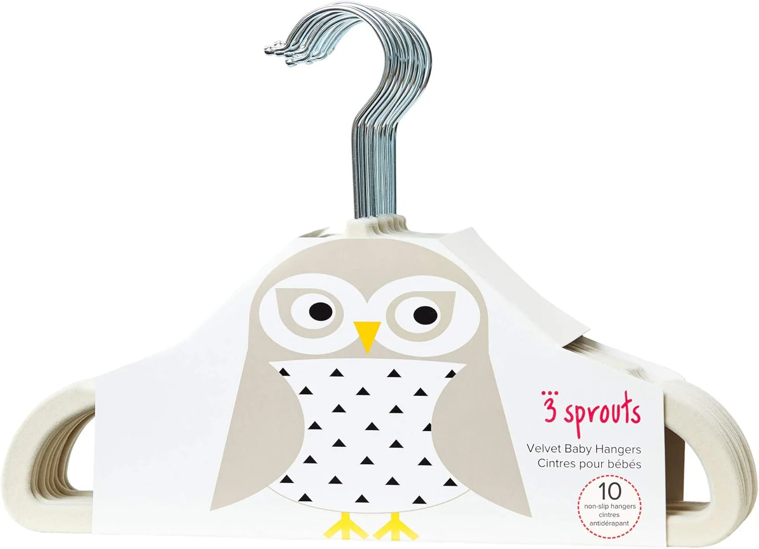 3 Sprouts Baby Hangers - Owl Beige