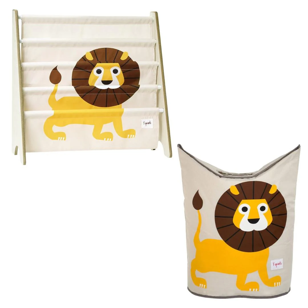 3 Sprouts Lion Bundle (Bookrack & Hamper)