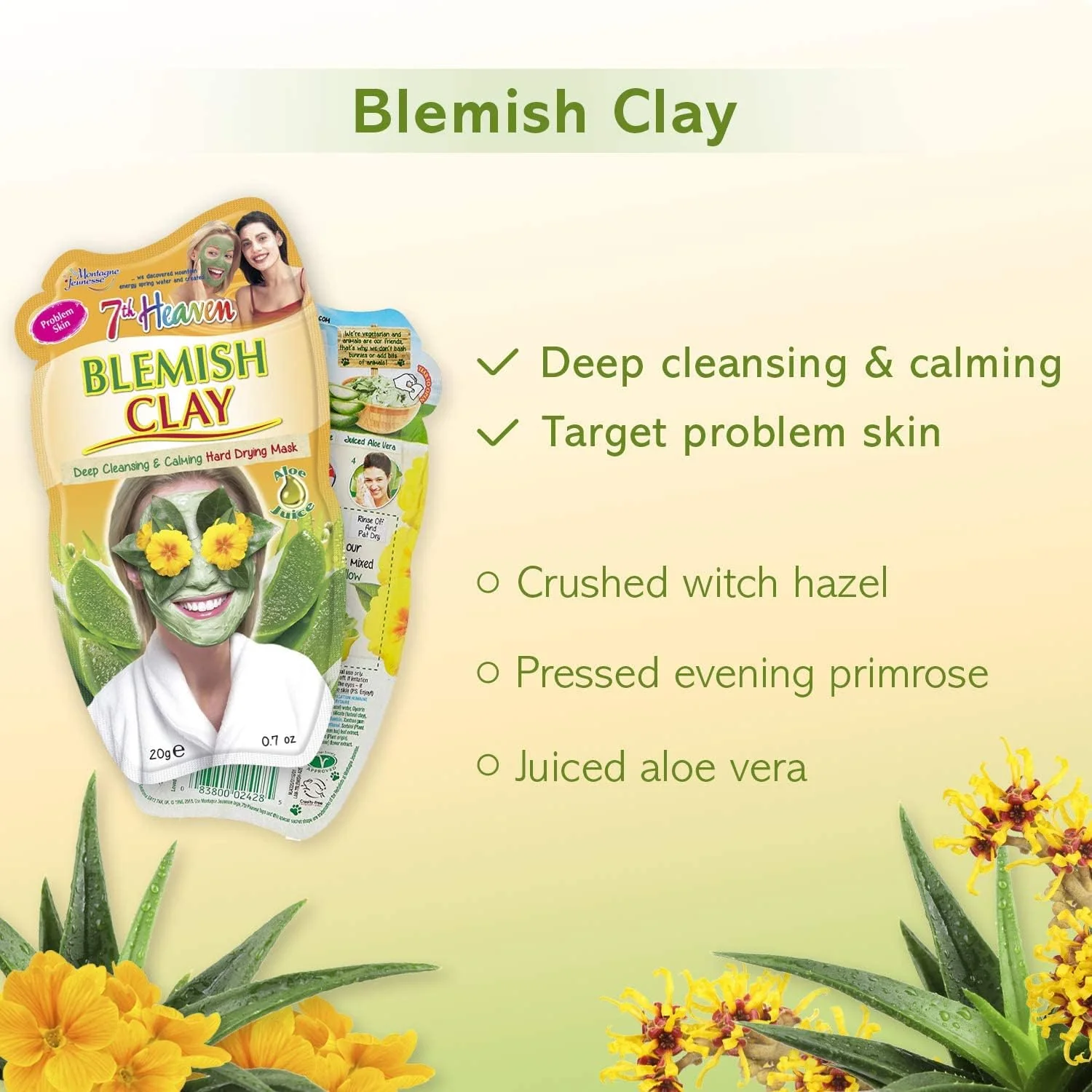 7th Heaven Blemish Clay Masks with Witch Hazel and Aloe Vera - 12 Pack - Image 2