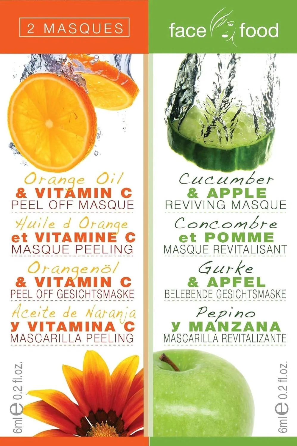7th Heaven Face Food Orange & Vit C Peel Off/Cucumber & Apple Reviving - X 60 - Image 2