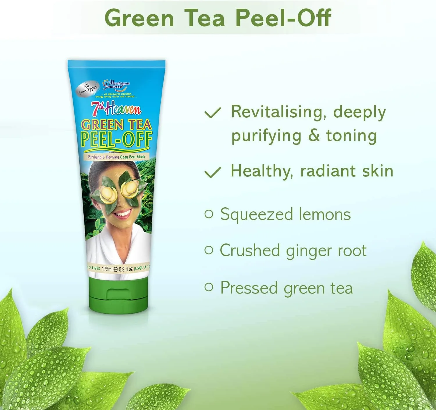 7th Heaven Green Tea Peel-Off 175ml Tube - Image 4