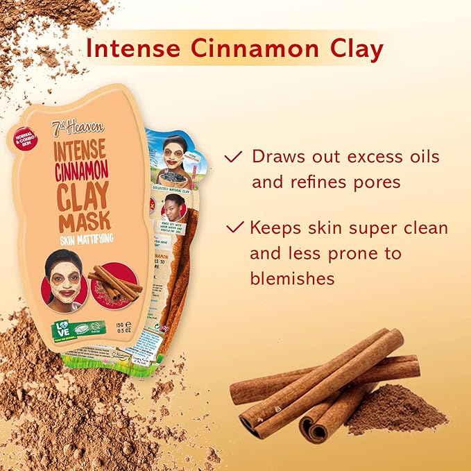 7th Heaven Intense Cinnamon Clay Face Masks - 12 Pack - Image 3