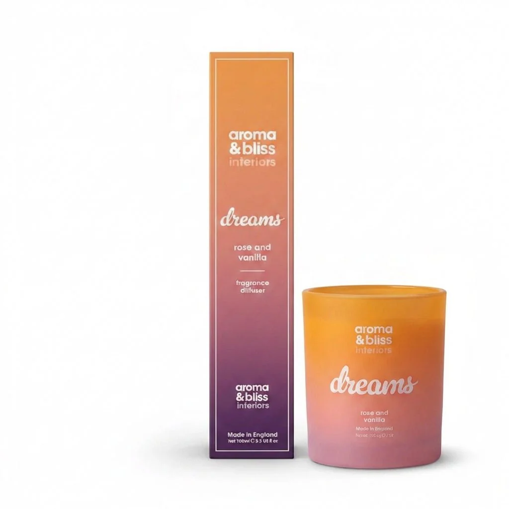 Aroma & Bliss Dreams Candle & Diffuser Duo - Rose & Vanilla