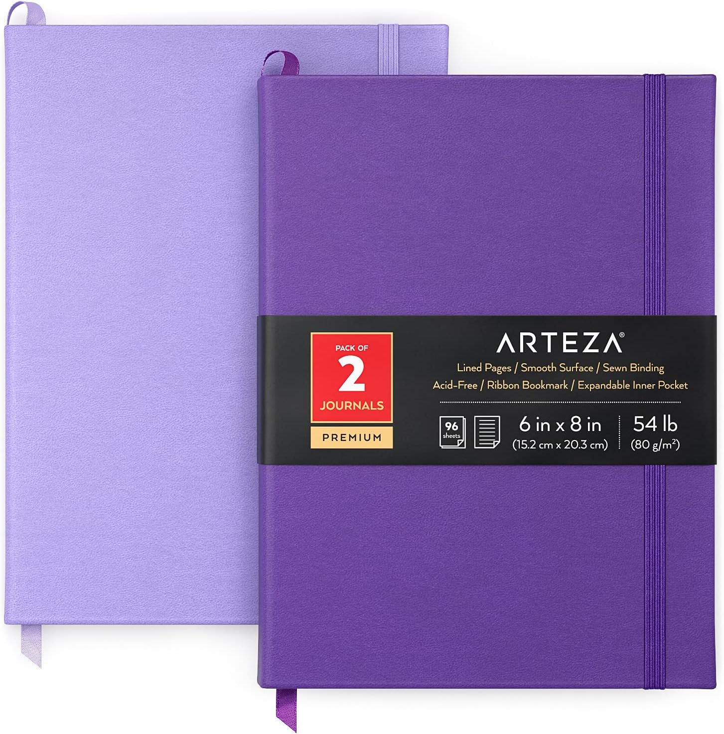 ARTEZA Lined Journal Notebook - 2 Pack (15.2x20.3cm)