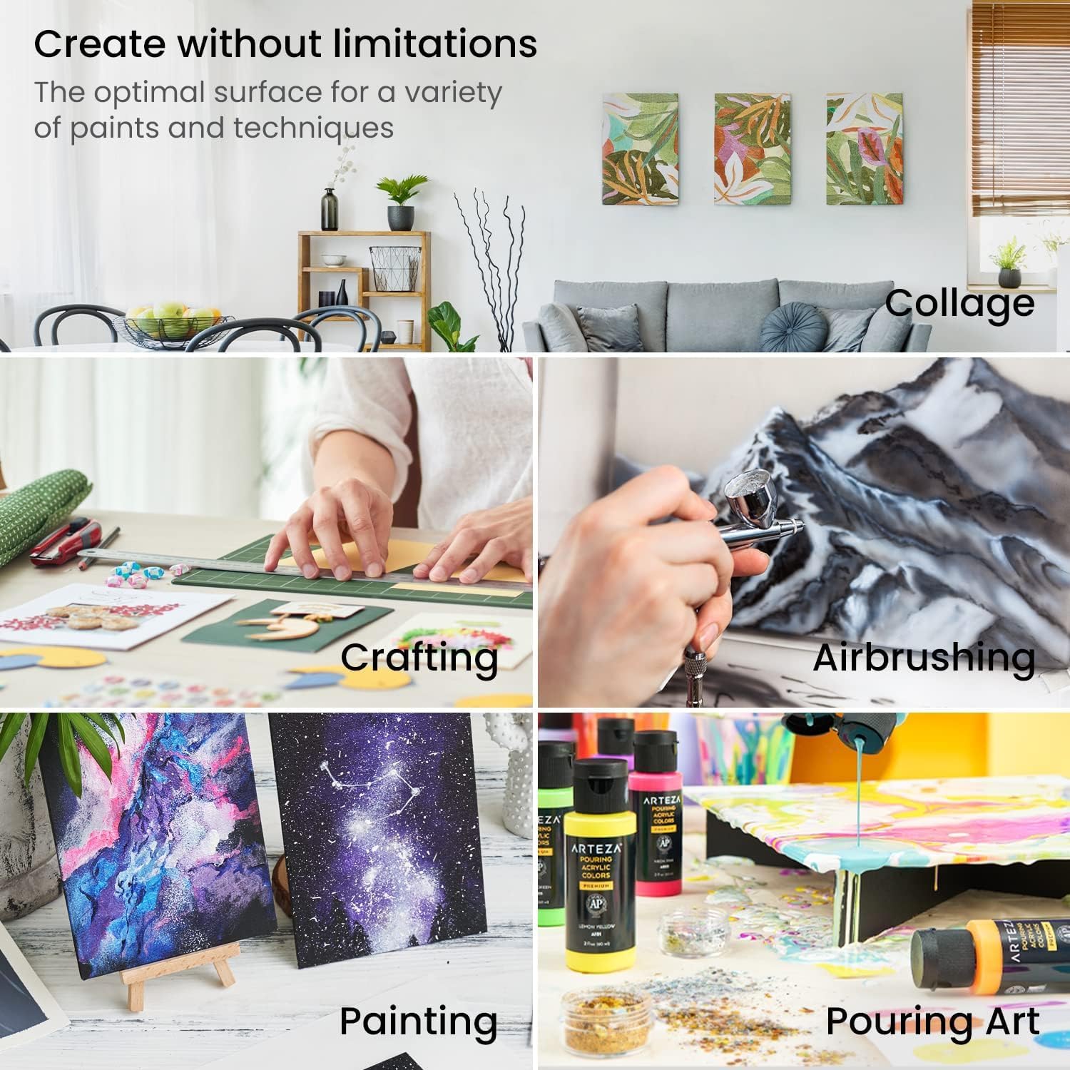 Arteza Paint Canvases - 16"x20" (40.6x50.8cm) - 14 Pack - Image 4