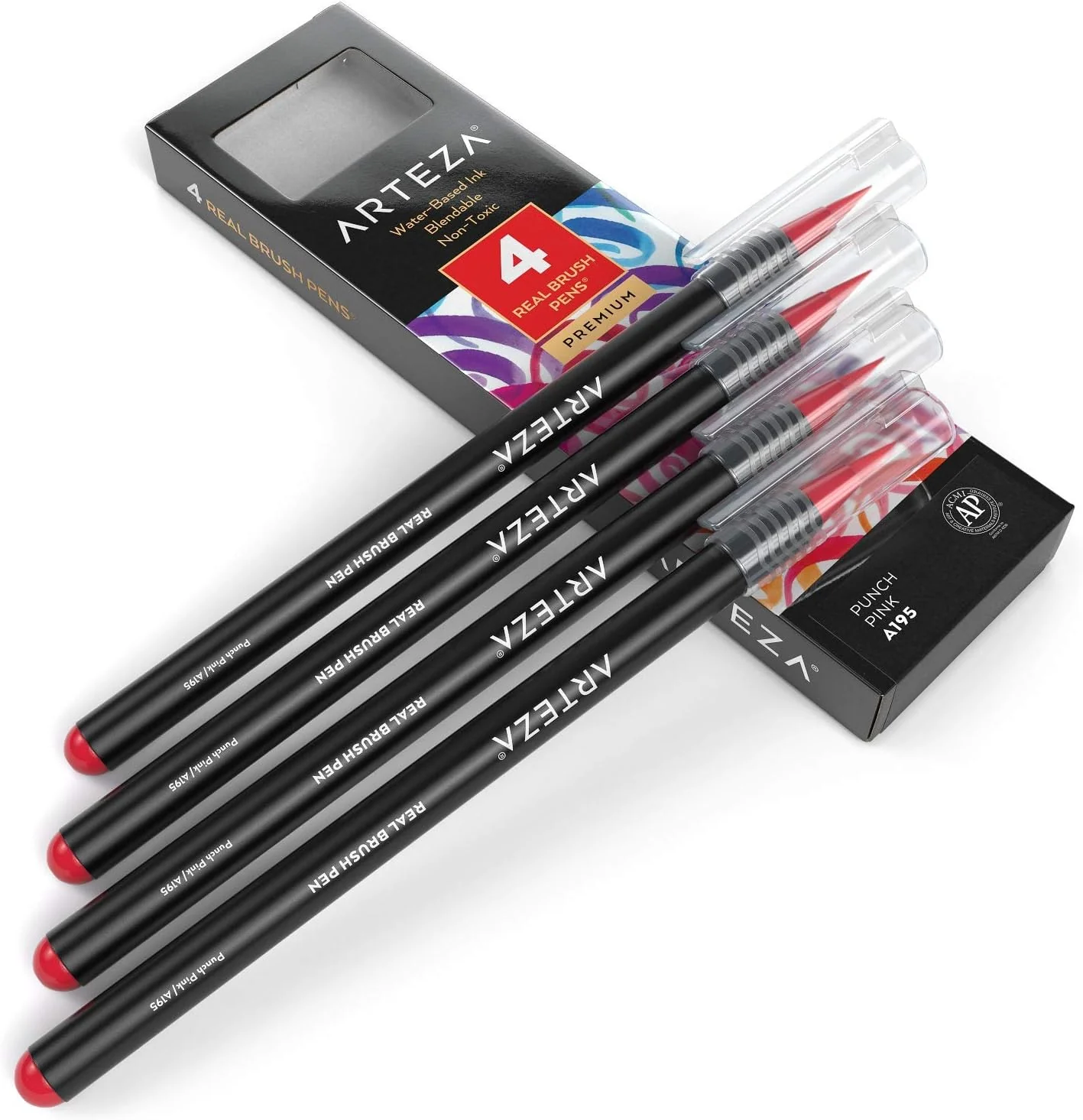 ARTEZA Real Brush Watercolour Pens - Punch Pink - Image 5