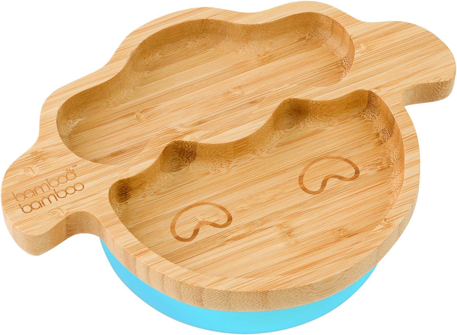 bamboo bamboo Baby and Toddler Suction Plate Lamb - Blue