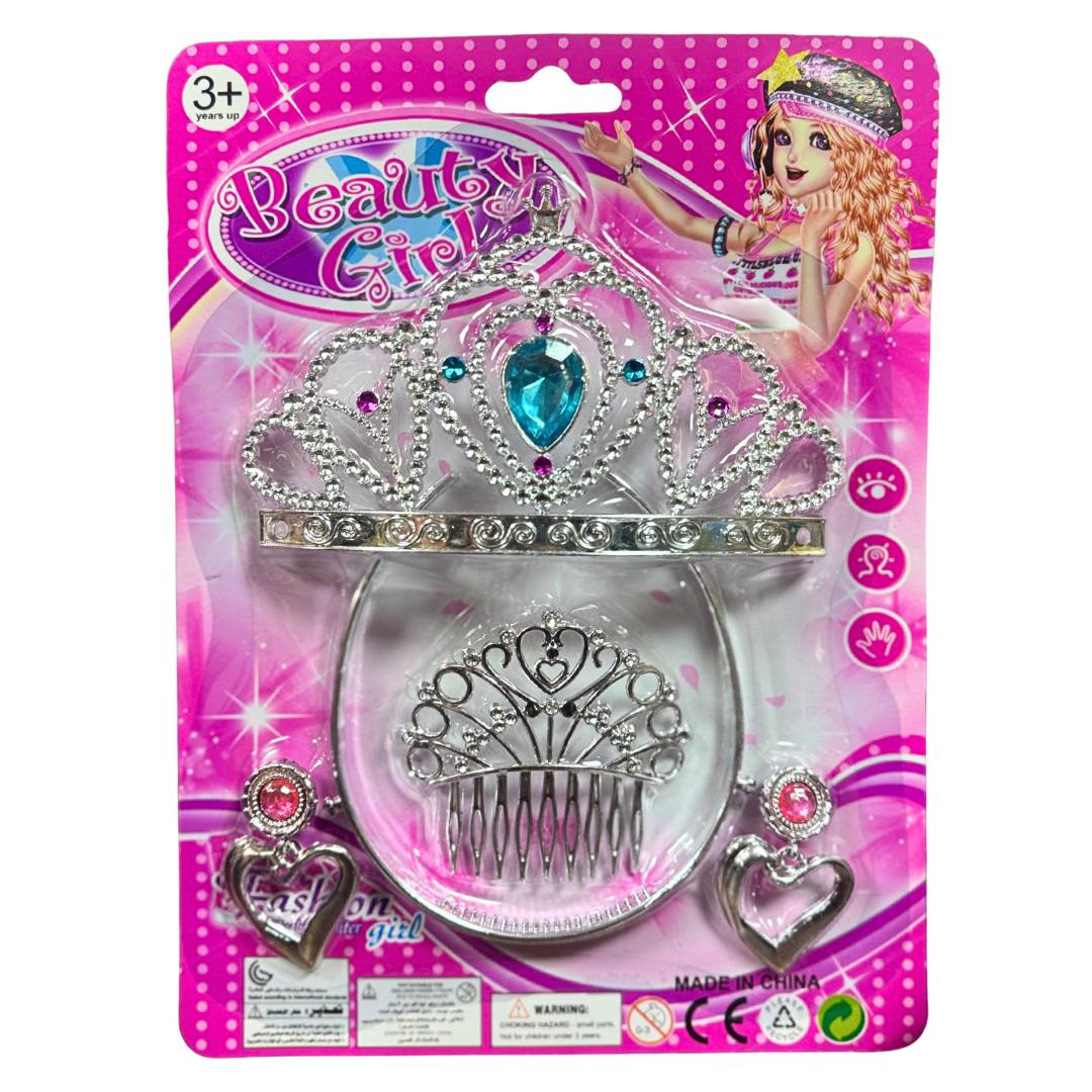 Beauty Girl Princess Tiara & Jewellery Play Set - 3Y+