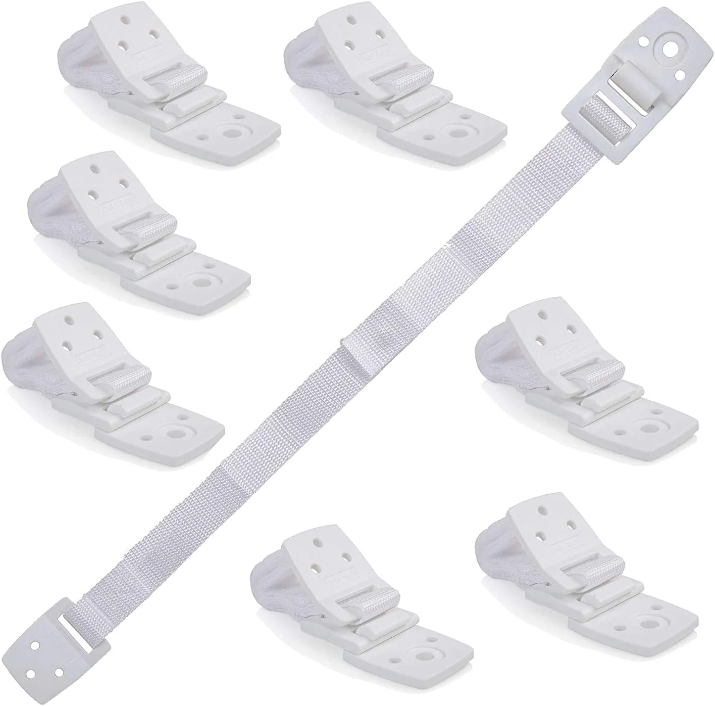 Bebe Earth Furniture Straps - Anti Tip Strap for Baby Proofing & Child Safety - 8 Pack - White
