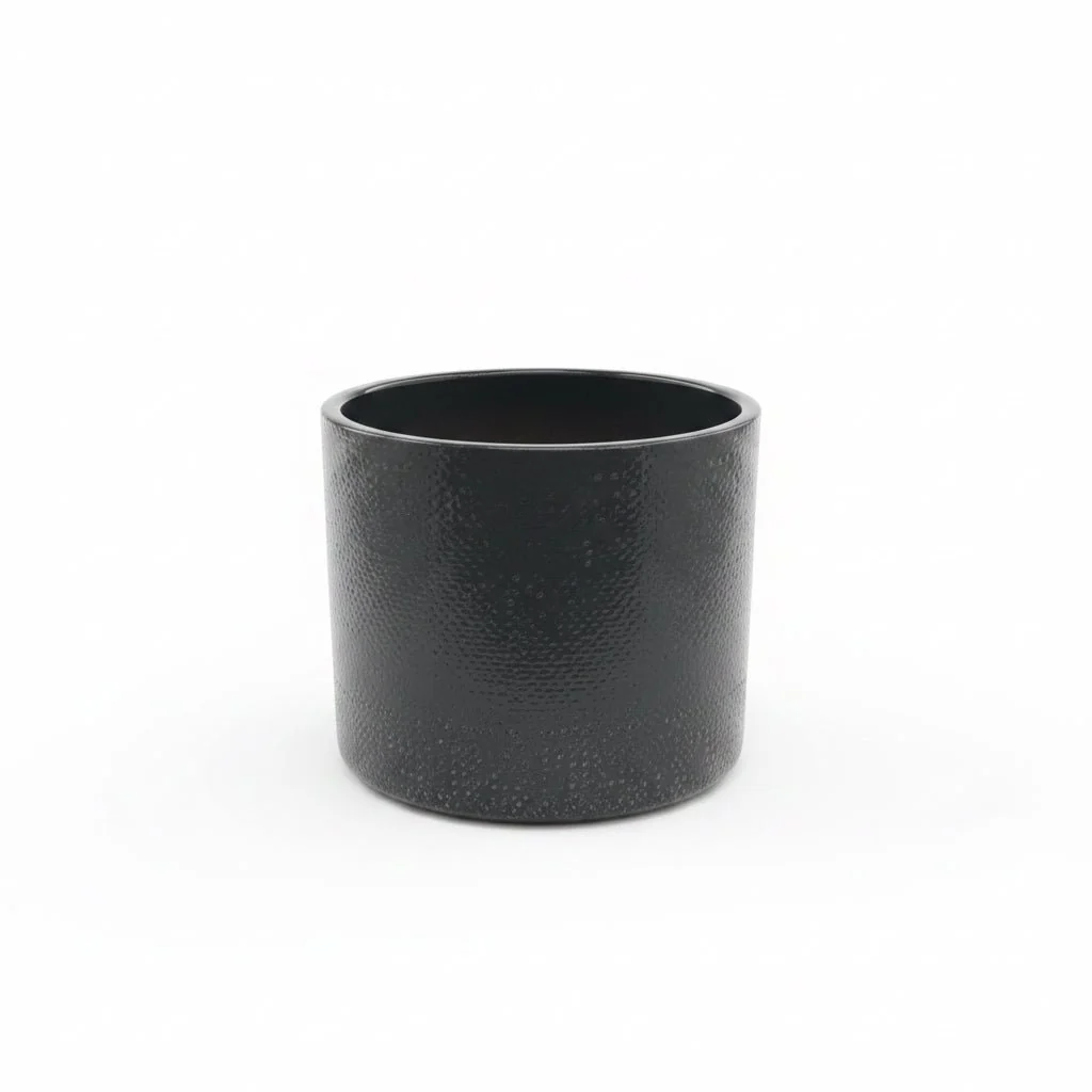 Black Textured Ceramic Plant Pot 15cm