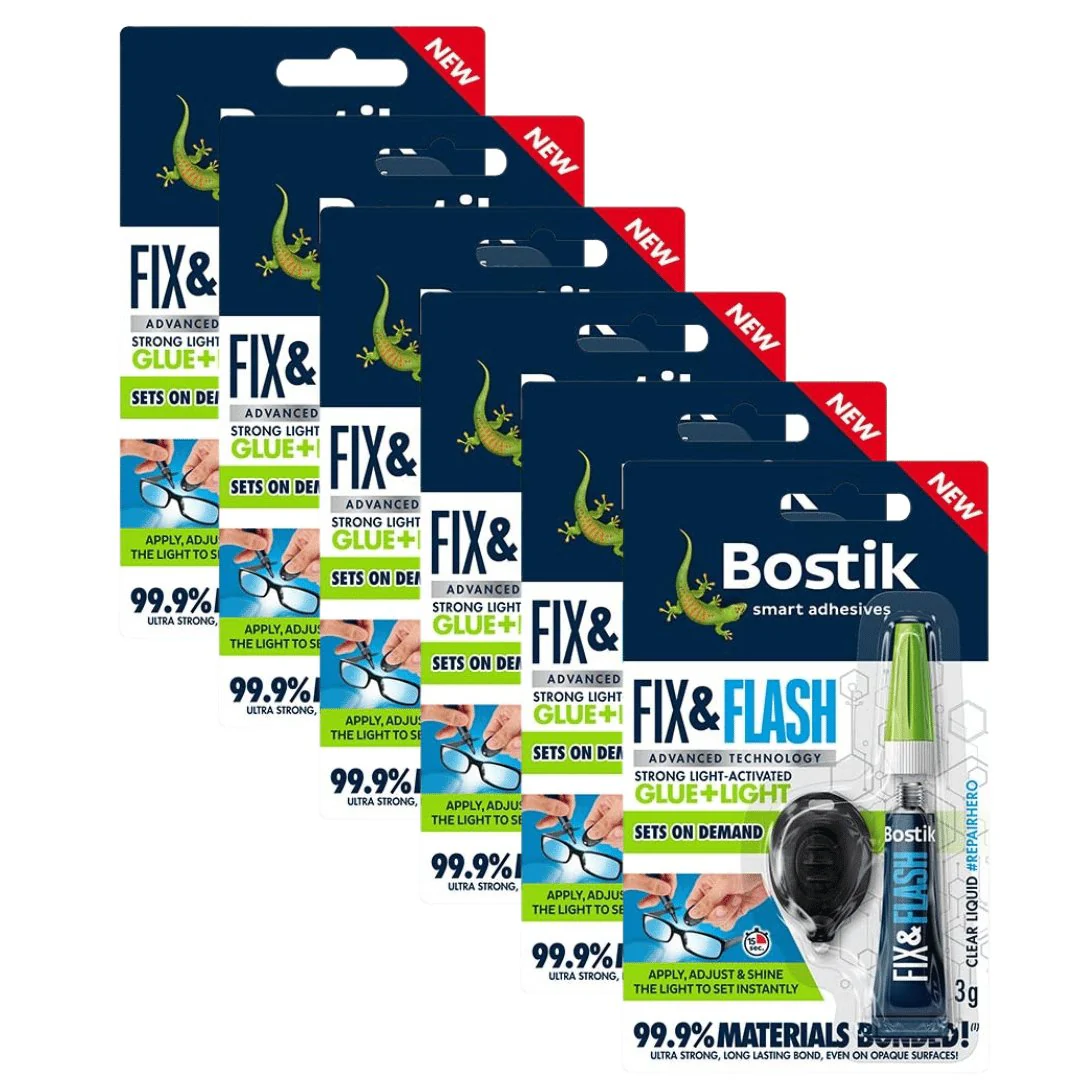 Bostik Fix & Flash Superglue 3g - 6 pack