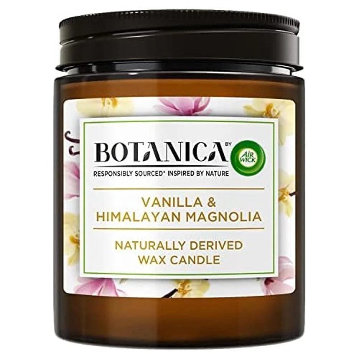 Botanica Wax Candle by Air Wick Air Freshener Naturally Derived Vanilla and Himalayan Magnolia 205 g