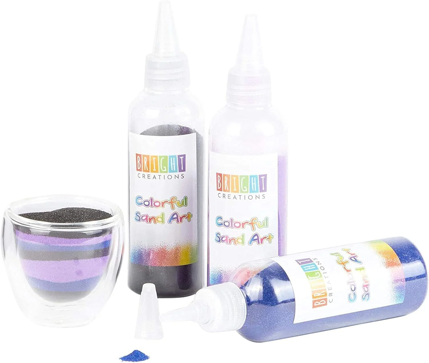 Bright Creations Coloured Sand Bottles Rainbow Colours (10 Pack) - Image 3