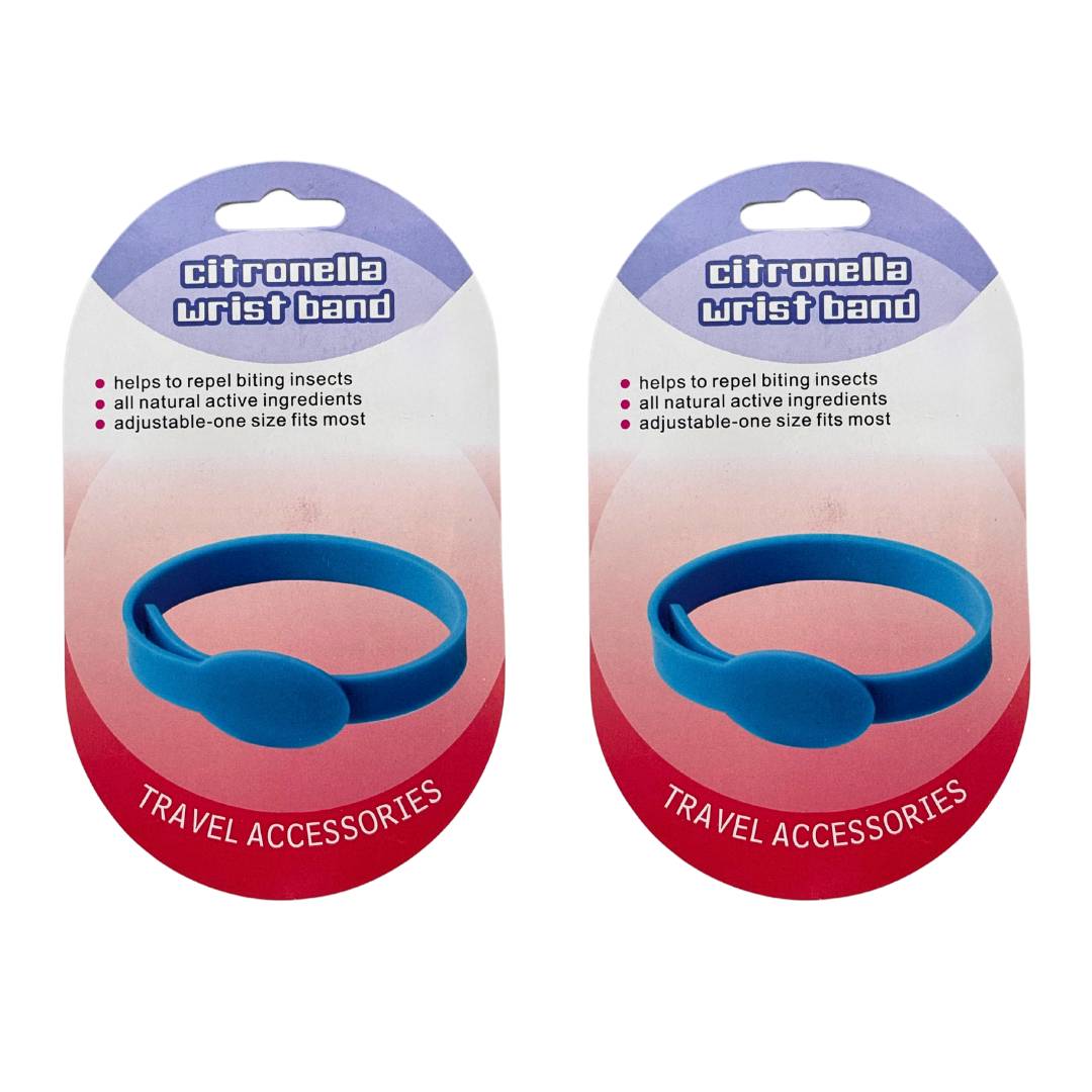 Citronella Insect Repellent Wrist Band - Blue - 2 Pack