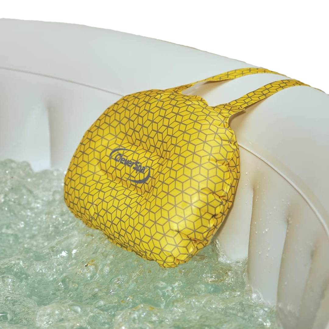 CleverSpa TPU Yellow/Grey Geo Printed Inflatable Head Rests - 2 Pack