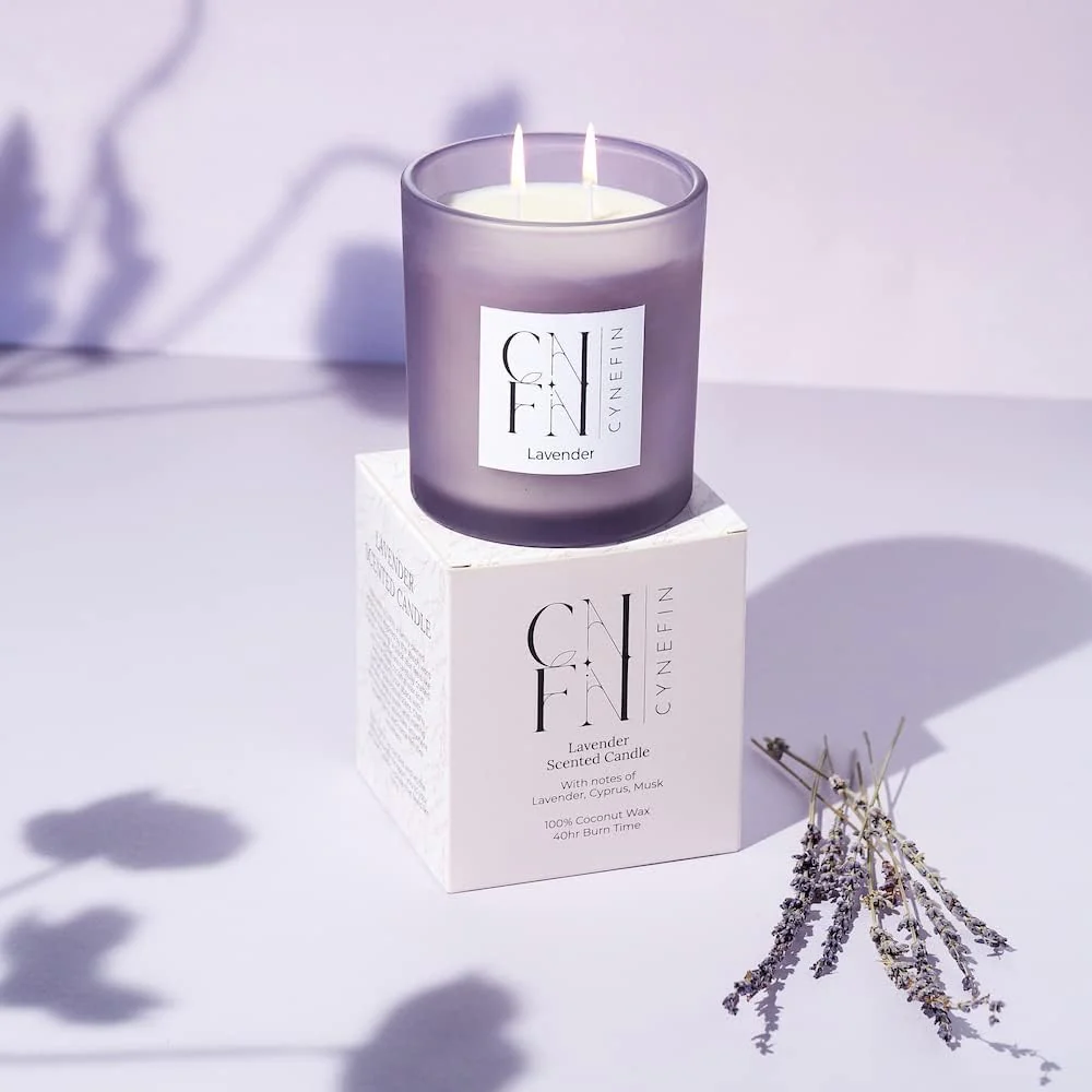 CNFN Lavender Scented Candle - 100% Coconut Wax 400g - Image 5