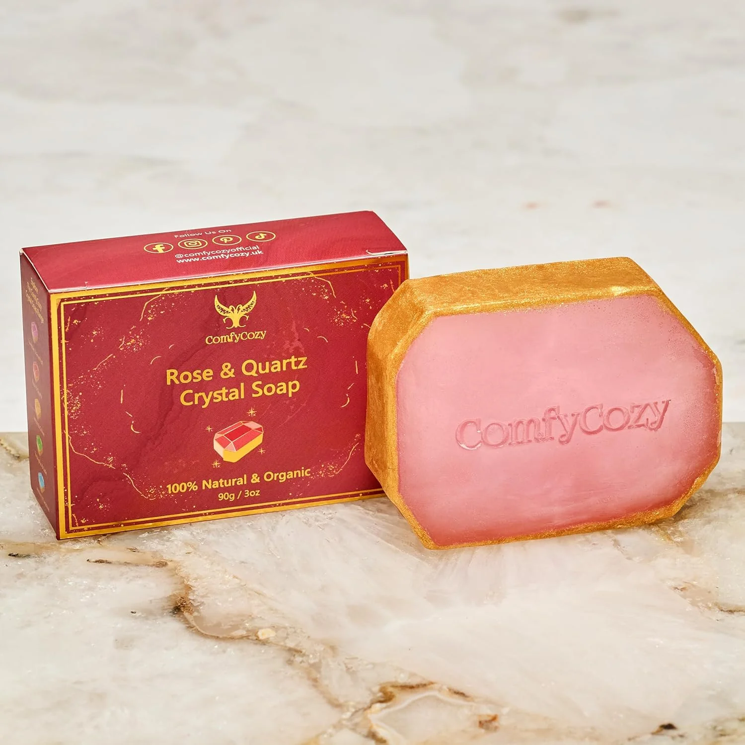 ComfyCozy Crystal Soap | Natural Hand & Body Wash - Rose & Quartz - Image 2