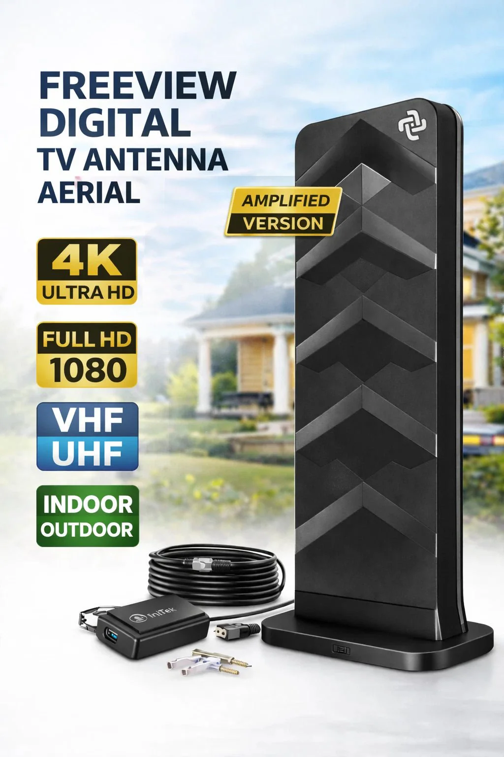 Digital Aerial Amplified TV Antenna Indoor & Outdoor Garden Aerial - HDTV 4K - Image 3