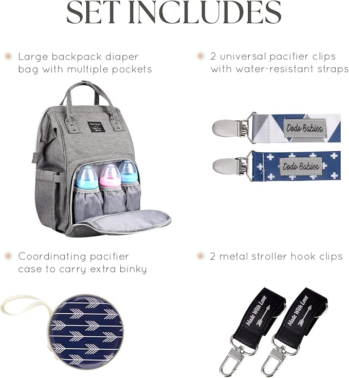 Dodo Babies Diaper Bag Backpack Set - Image 3