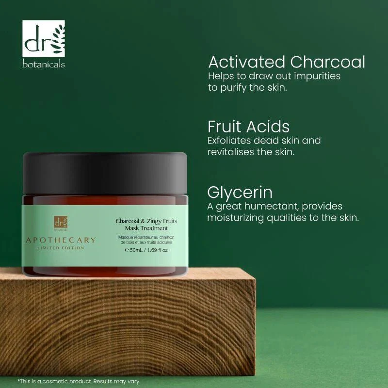 Dr Botanical Charcoal & Zingy Fruits Treatment Mask 50ml - Image 3