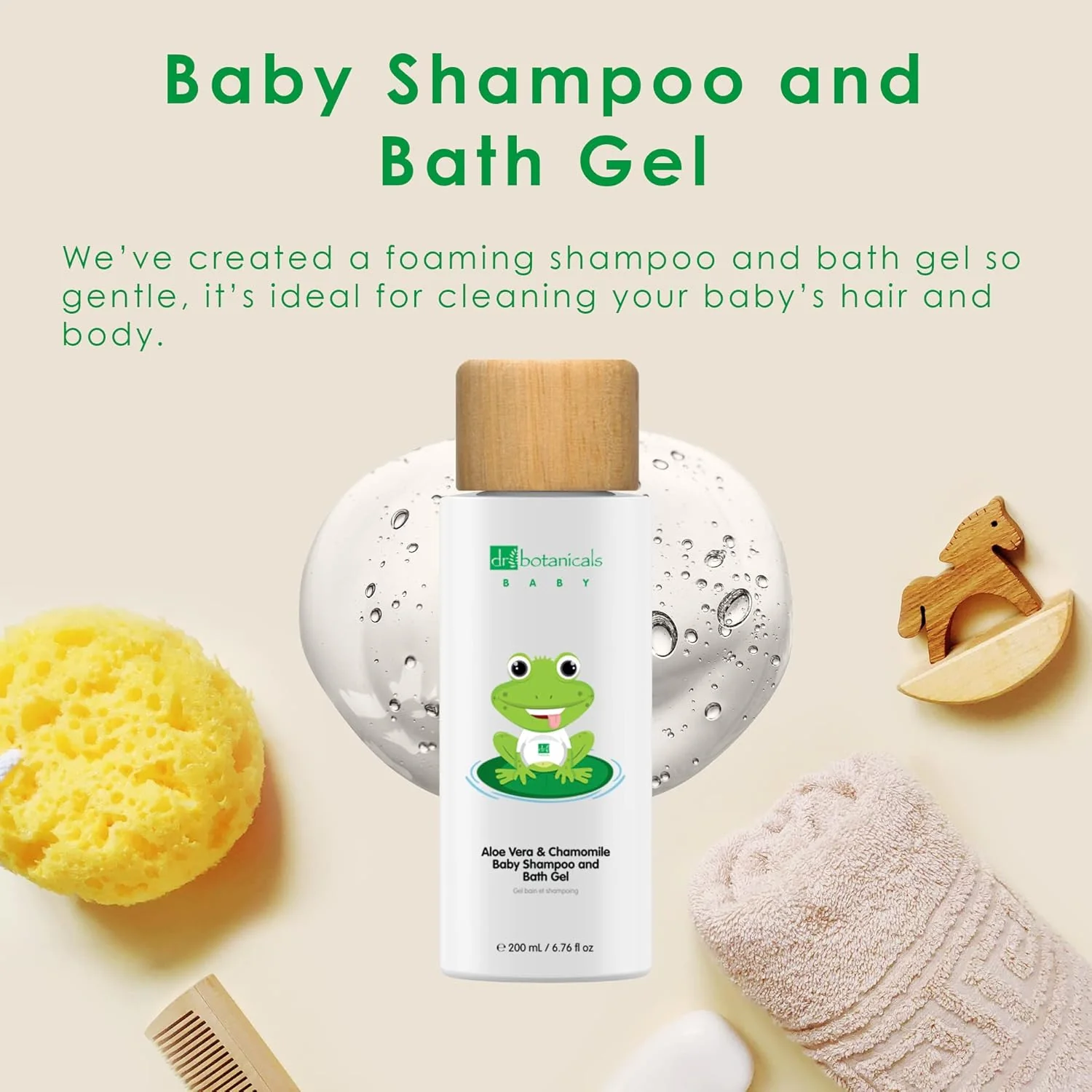 Dr Botanicals Aloe Vera & Chamomile Baby Shampoo and Bath Gel 200ml x3 - Image 4