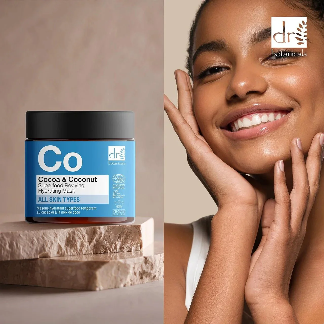 Dr Botanicals Cocoa Butter & Coconut Superfood Hydrating Mask - 60ml - Image 2