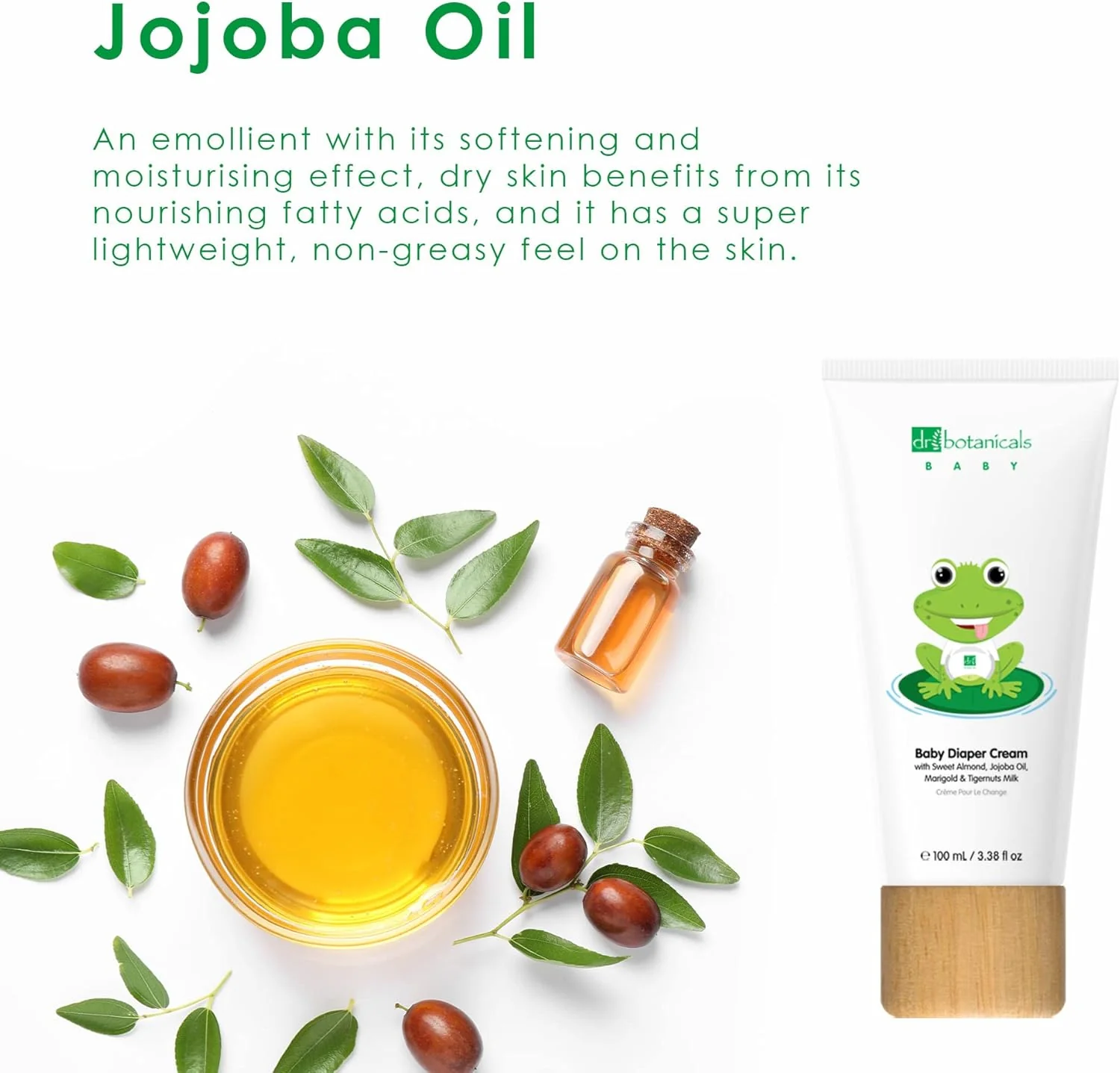 Dr Botanicals Jojoba & Sweet Almond Oil Baby Nappy Diaper Cream 100ml x3 - Image 2