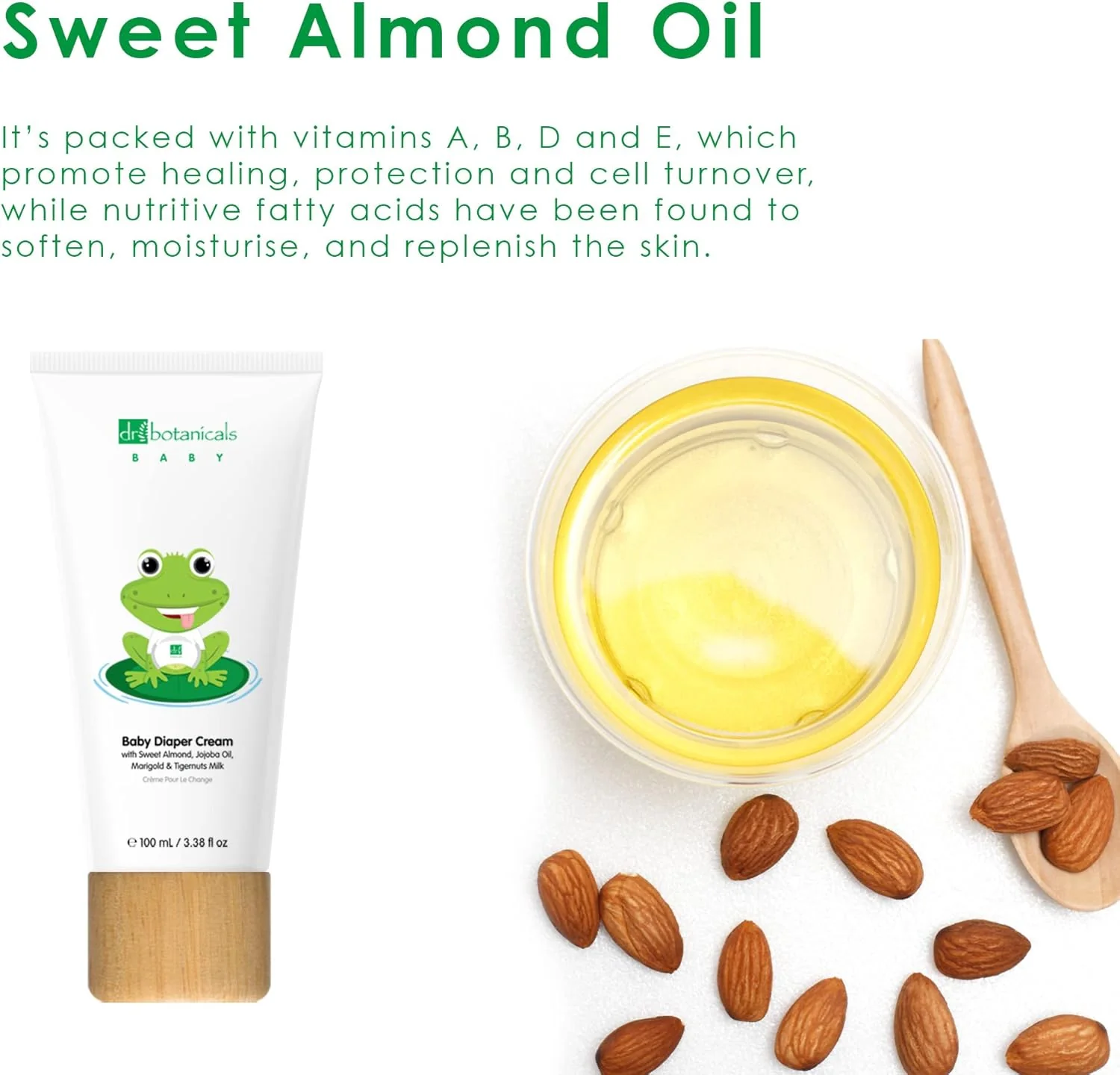 Dr Botanicals Jojoba & Sweet Almond Oil Baby Nappy Diaper Cream 100ml x3 - Image 3