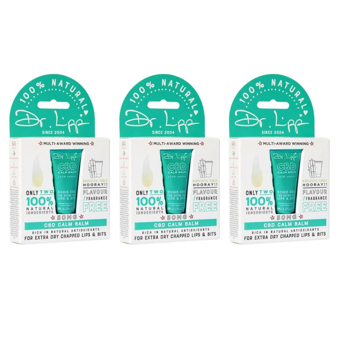Dr. Lipp CBD Calm Lip Balm 5-in-ONE Multi-Use Ultra Moisturising - 8ml X 3