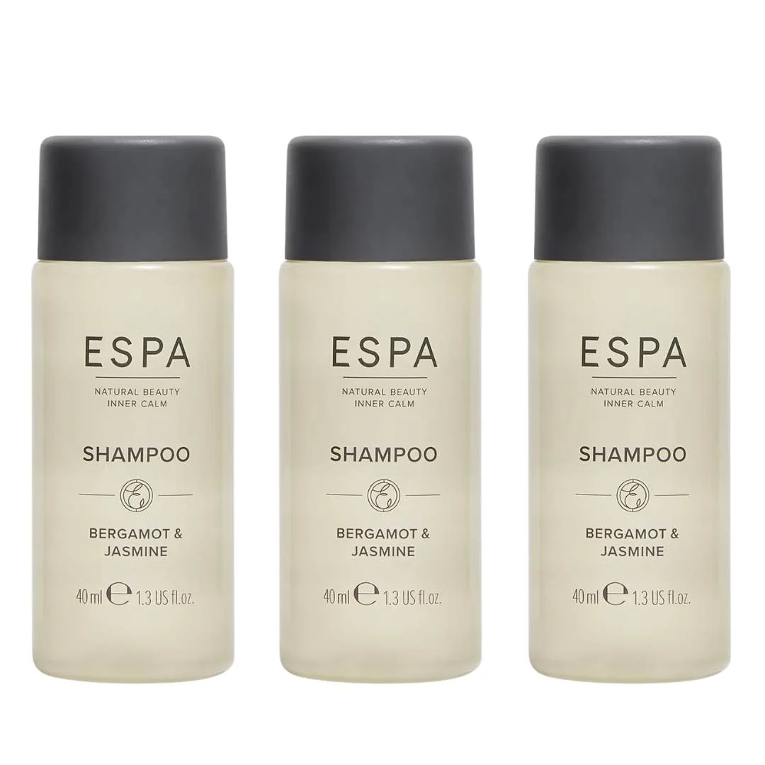 ESPA Travel Sized Bergamot and Jasmine Shampoo - 3 X 40ml