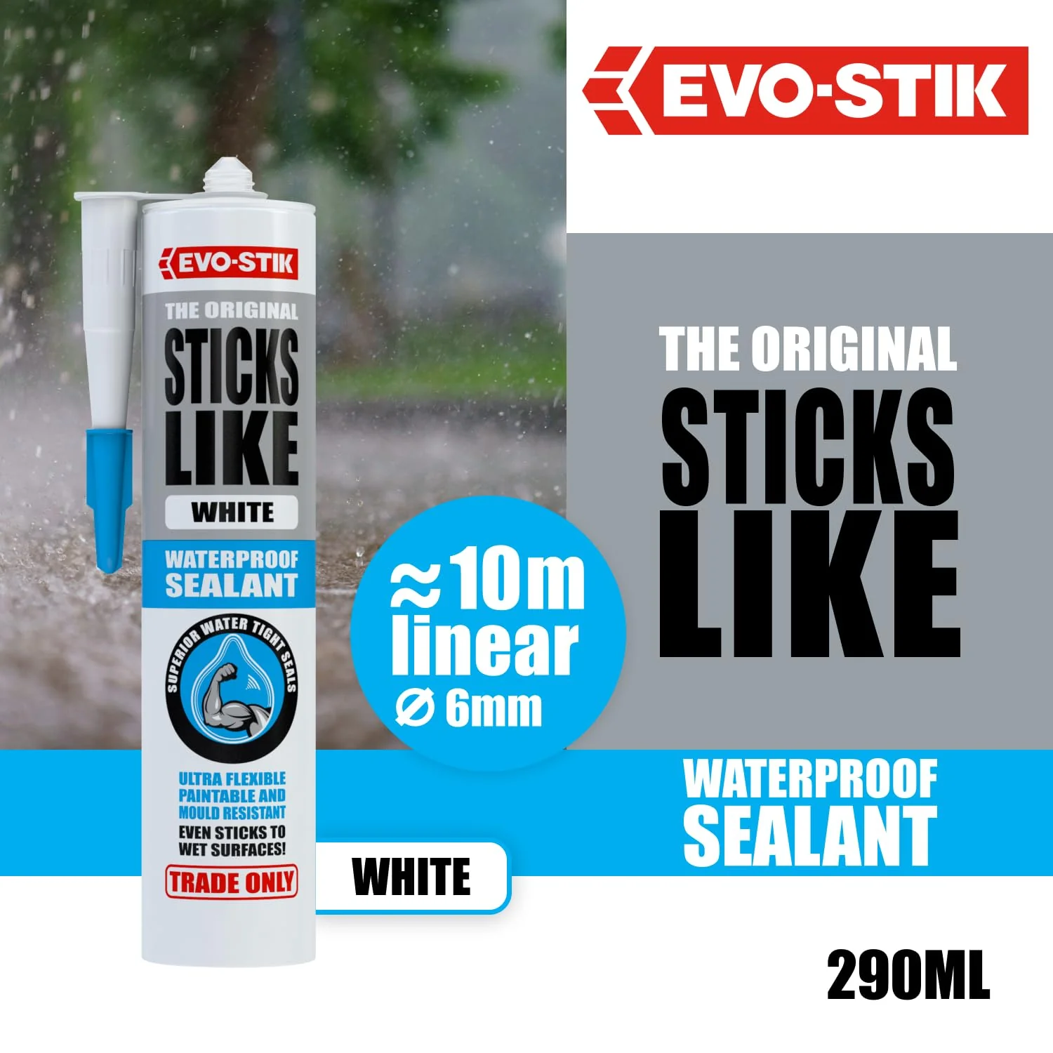 EVO-STIK Sticks Like Waterproof Sealant - (4 X 290ml) - Image 2