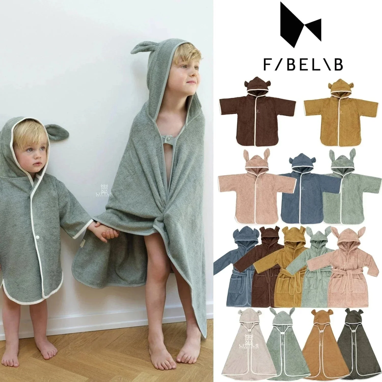 Fabelab Organic Bamboo Hooded Baby Towel (Various Colours) - Image 5