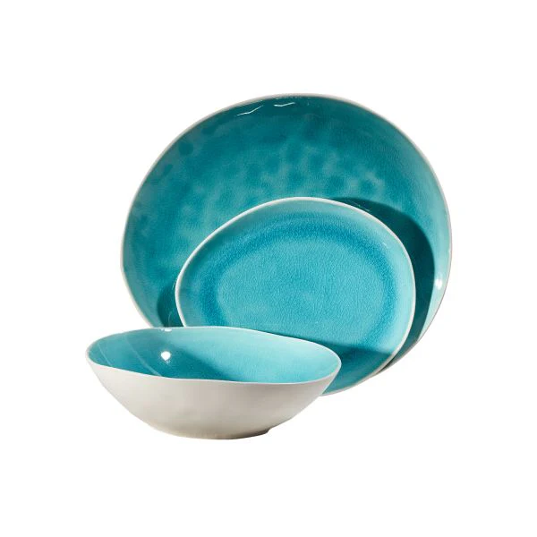 Fairmont & Main 12 Piece Dinner Set - Vie Naturelle Turquoise