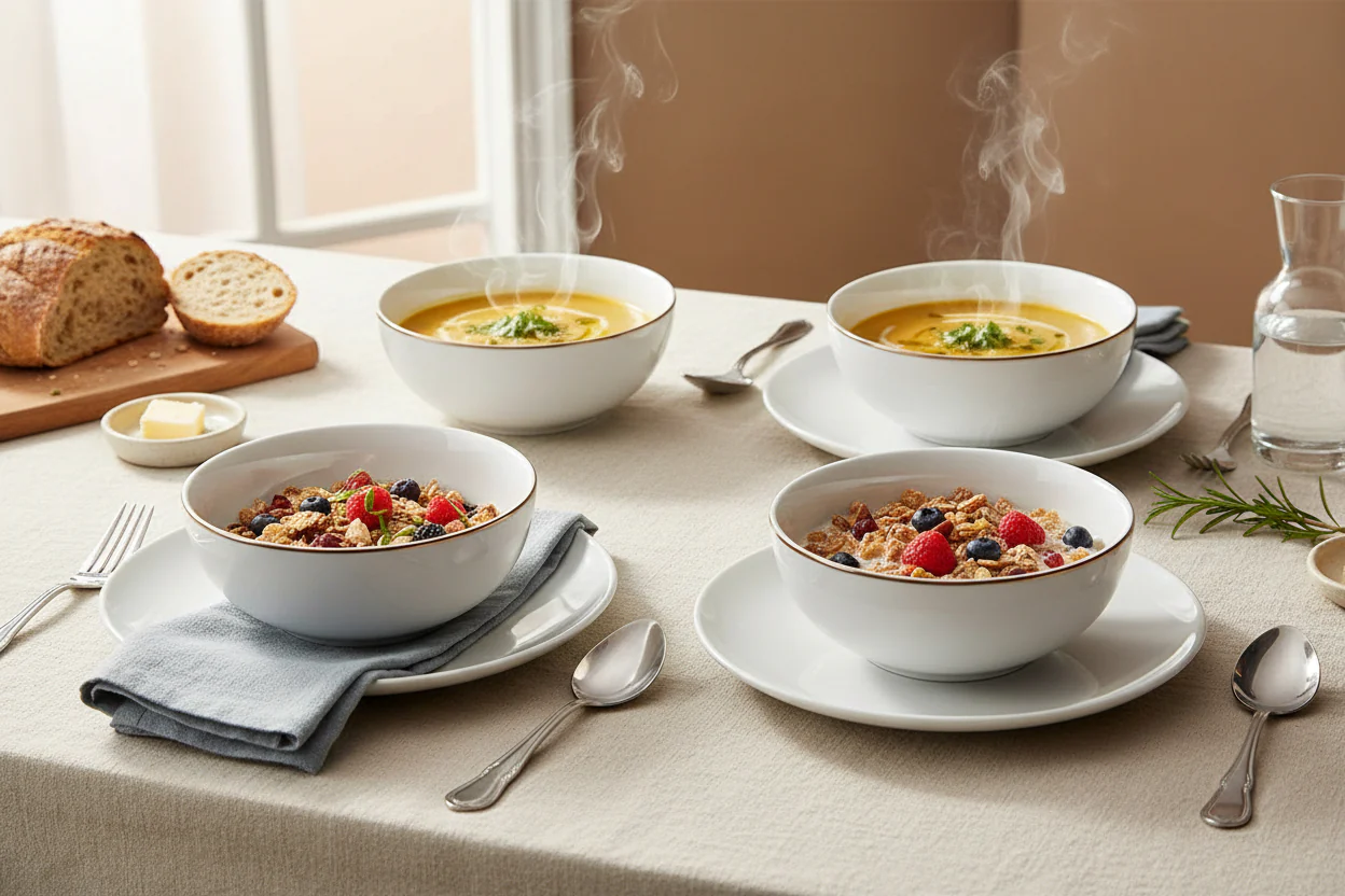 Fairmont & Main Soup/Cereal Bowls - White Porcelain (Set of 4) - Image 2