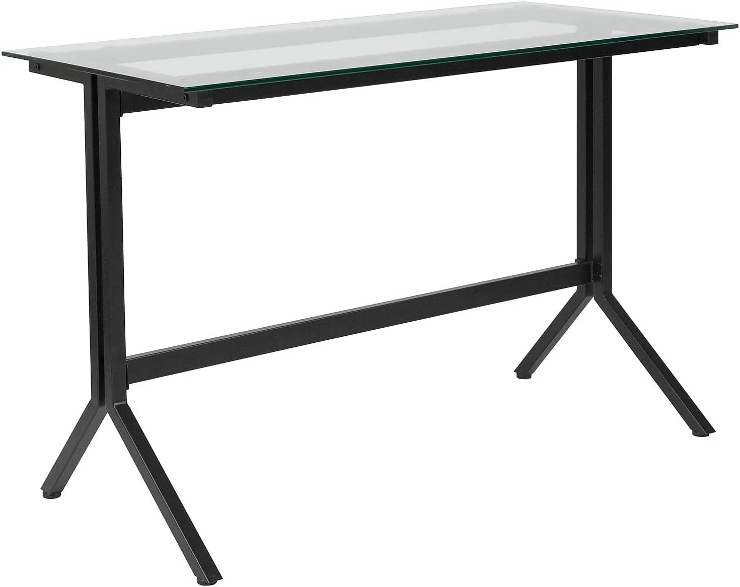 Flash Furniture Glass Computer Desk with Black Metal Frame
