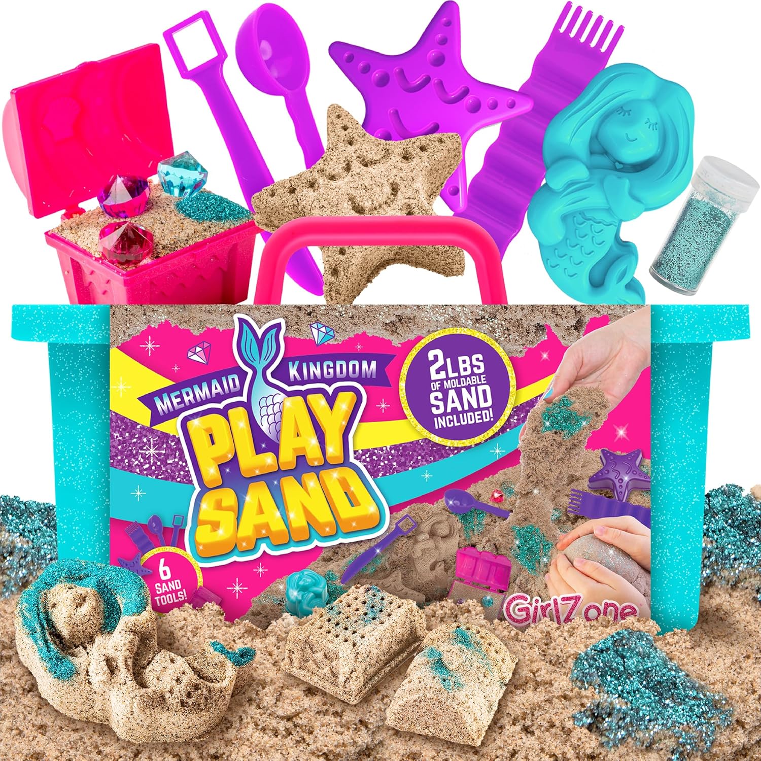 GirlZone Mermaid Treasures Play Sand Kit