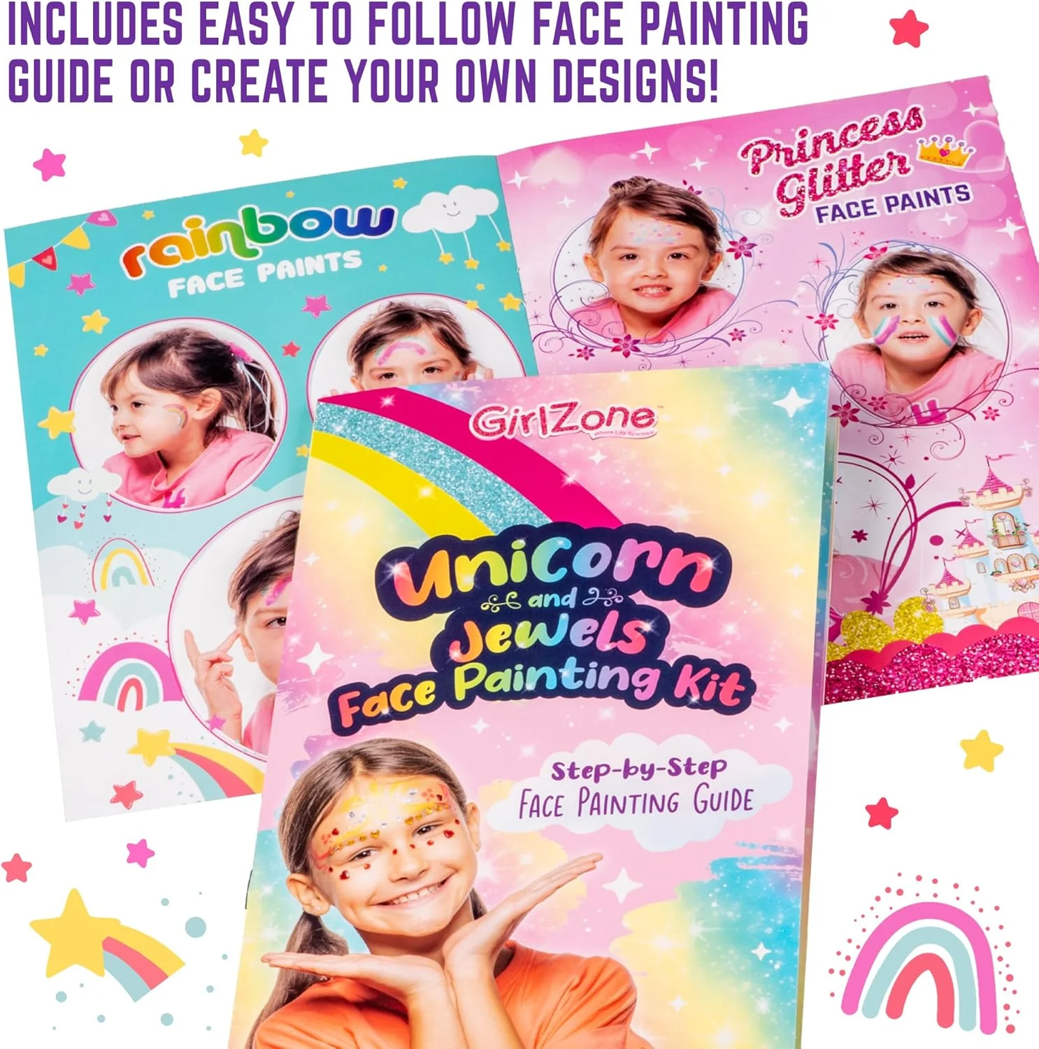 GirlZone Unicorn and Jewels Face Painting Kit - Image 2