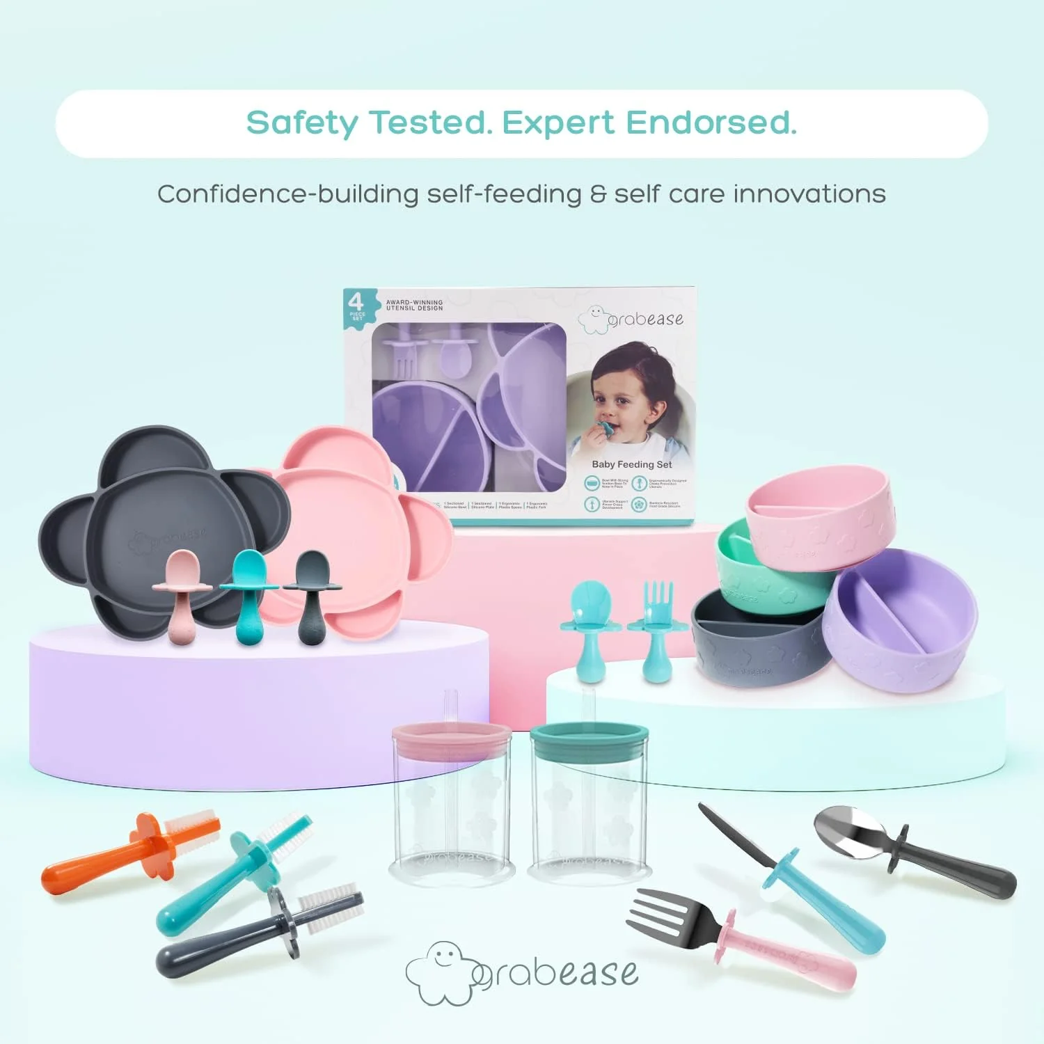 grabease Baby Feeding Set - Lavender - Image 9