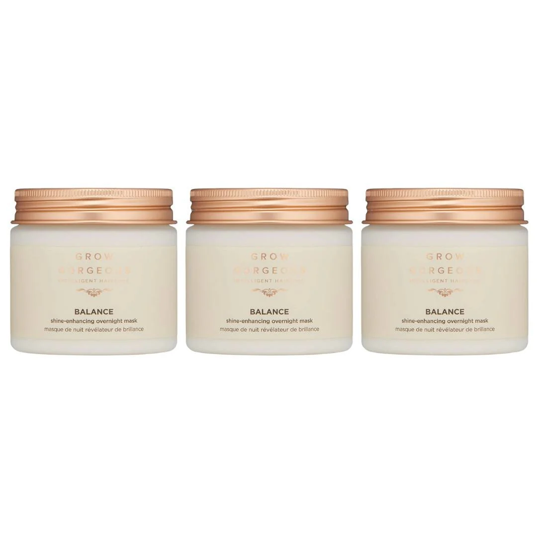 GROW GORGEOUS Balance Shine-Enhancing Overnight Mask - 3x200ml