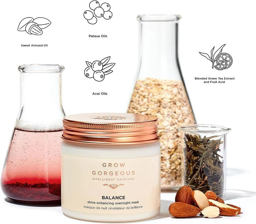 GROW GORGEOUS Balance Shine-Enhancing Overnight Mask - 3x200ml - Image 3