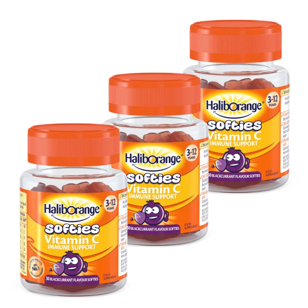 Haliborange Kids Vitamin C immune Support Blackcurrant Softies 3-12 yrs - 3 x 30 softies