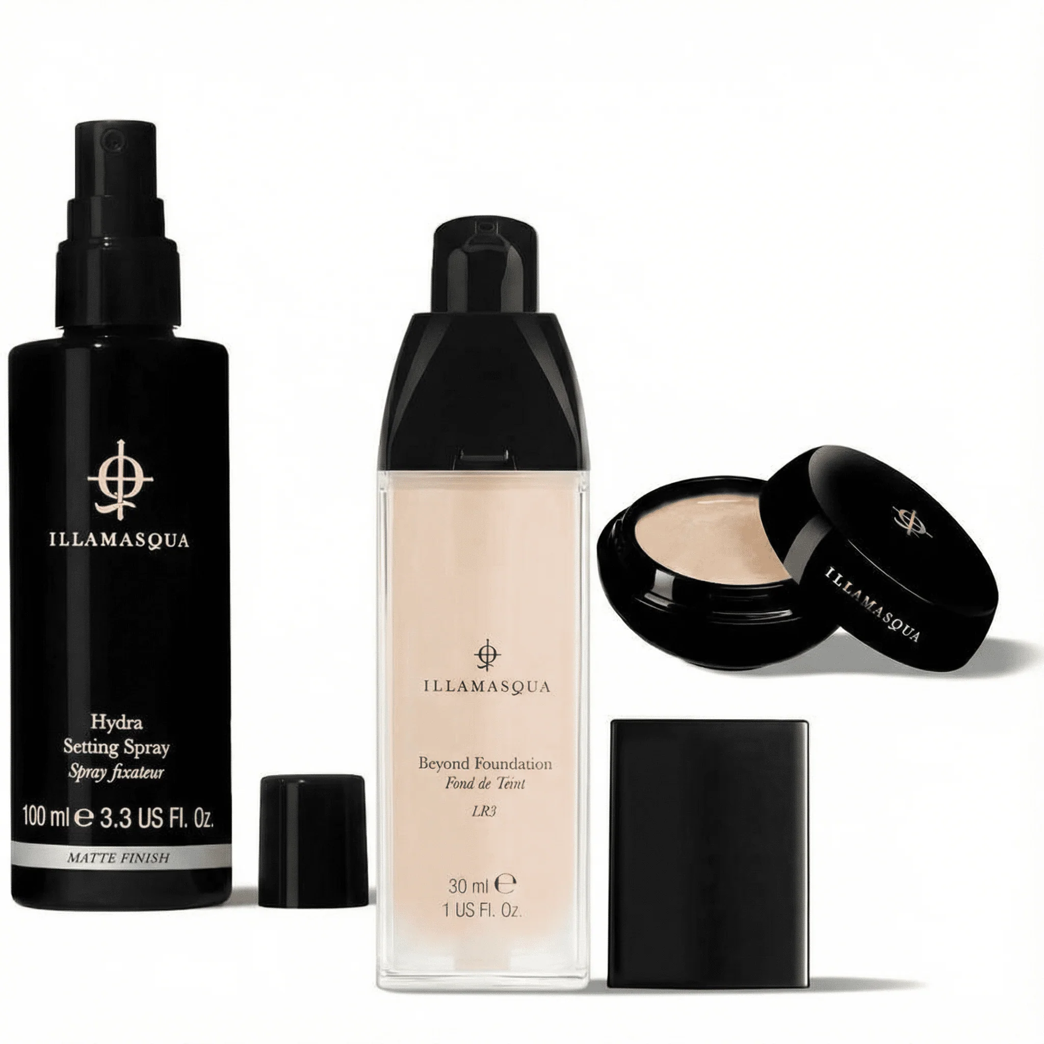 Illamasqua Flawless Base Trio: Foundation, Beyond Veil & Setting Spray