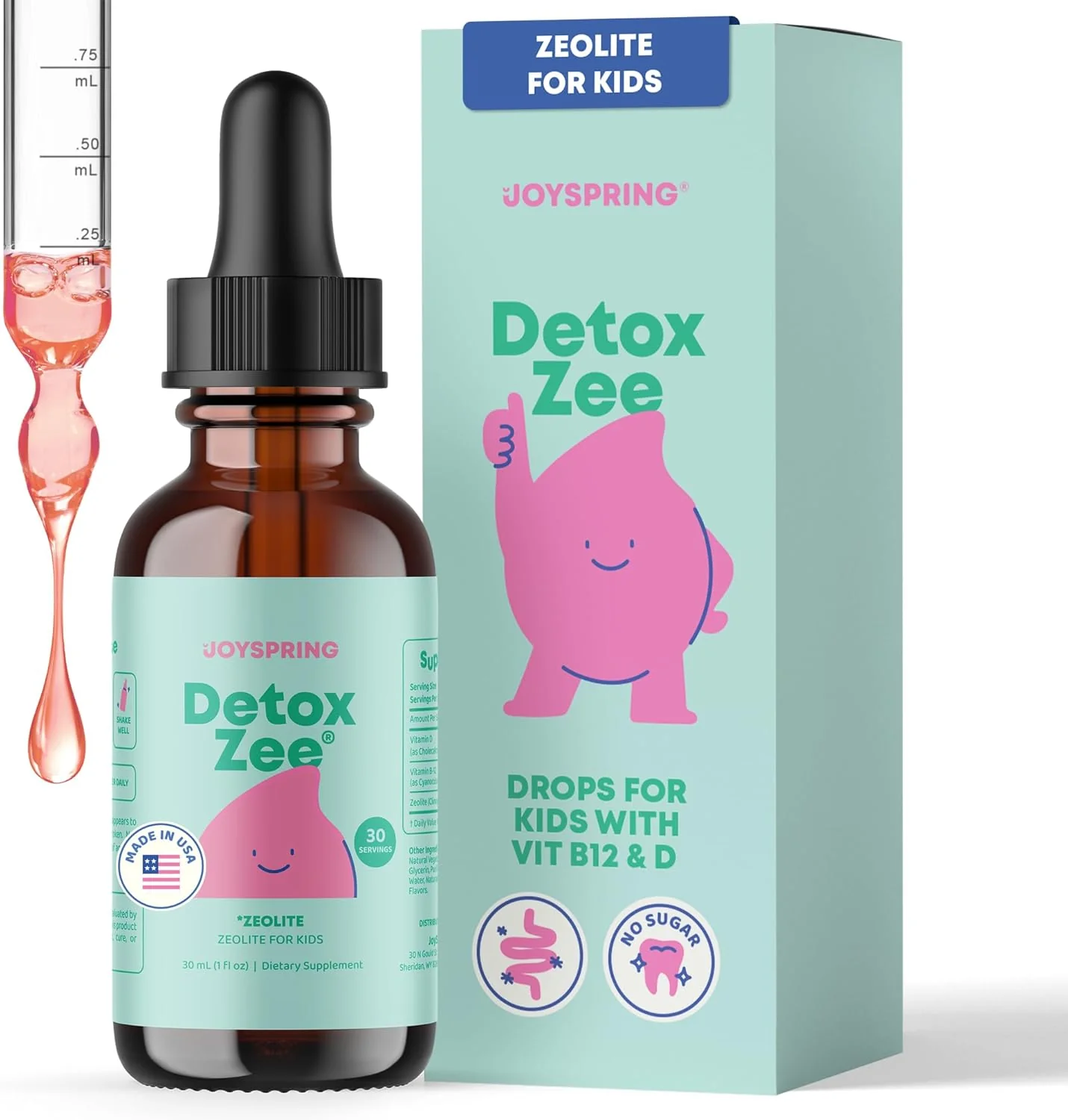 Joyspring Zeolite Detox Zee Dietary Vitamin Supplement for Kids Berry Flavour - 30 servings