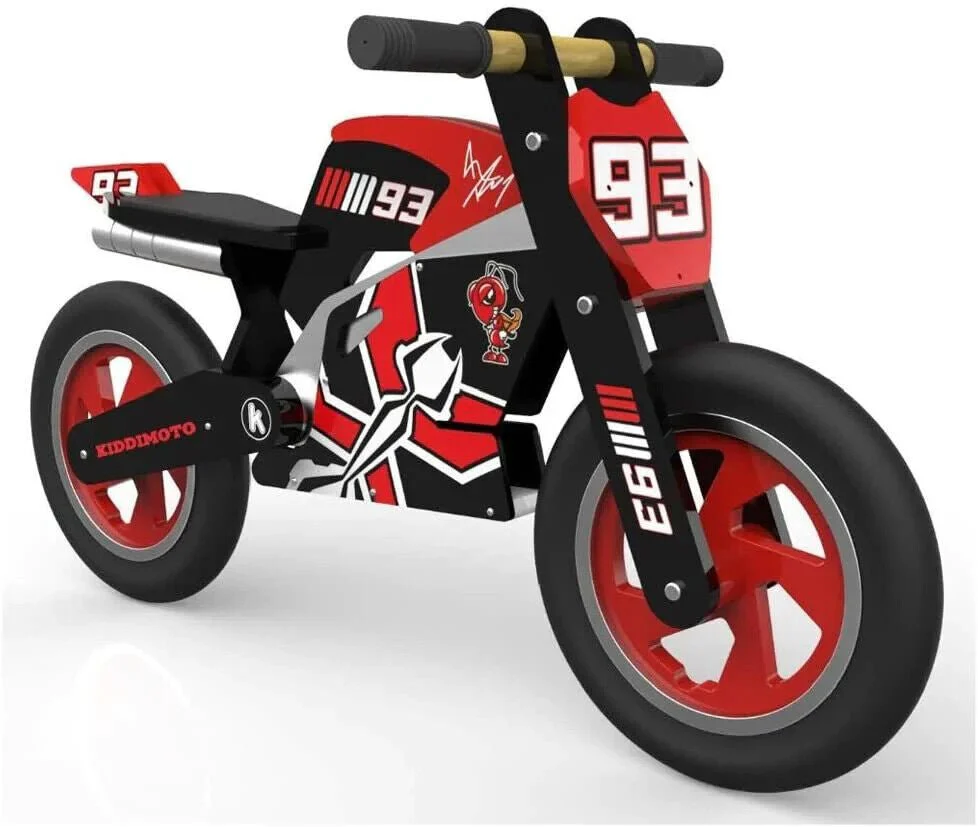 Kiddimoto Marc Marquez Red Wooden Balance Bike - Age 2+