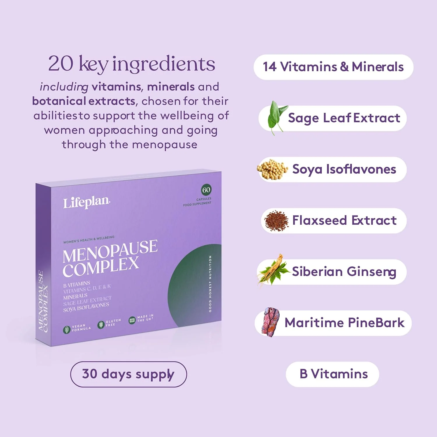 LIFEPLAN Menopause Complex 60 Capsules – Hormonal Balance - Image 4