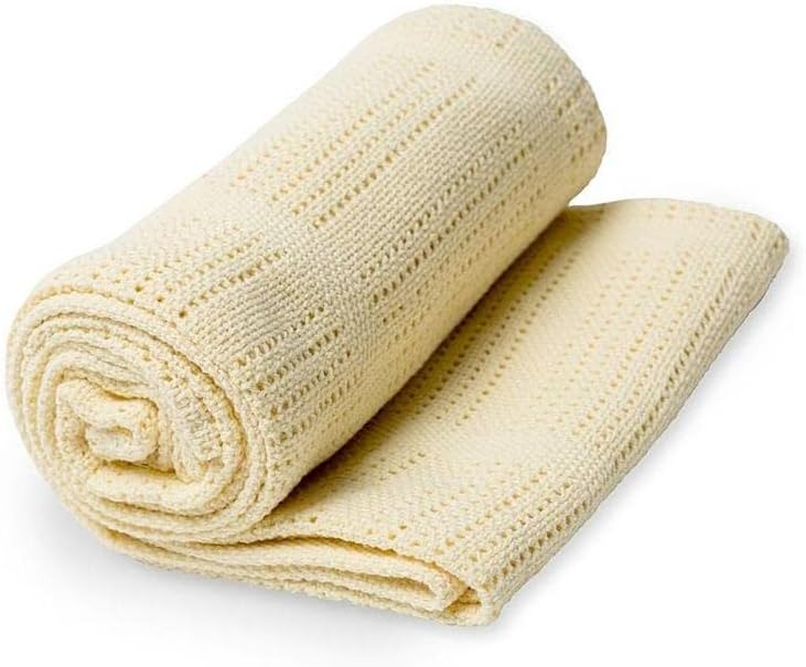 Lulujo 100% Cotton Cellular Baby Blanket - Yellow