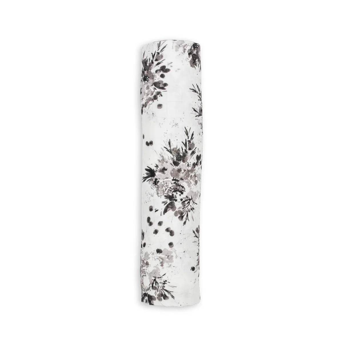Lulujo Black Floral Bamboo Swaddle Blanket - Image 3