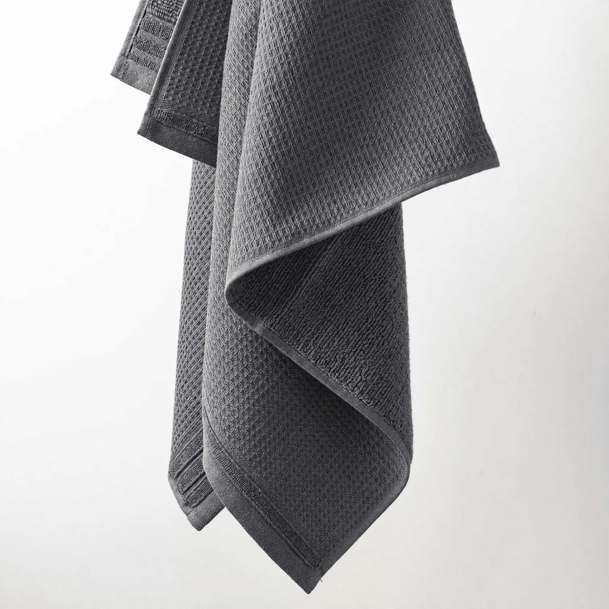 Lunar Oceans Waffle Terry Bath Sheet (XL) - Grey (3 Pack) - Image 2