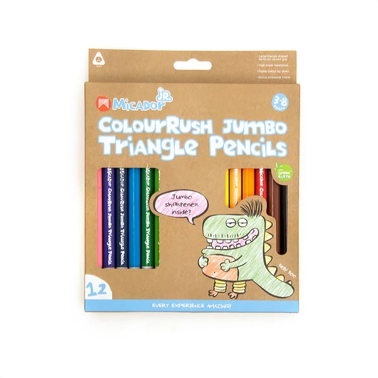 Micador Jumbo Triangle Pencils 12 Colours (3+YRS)